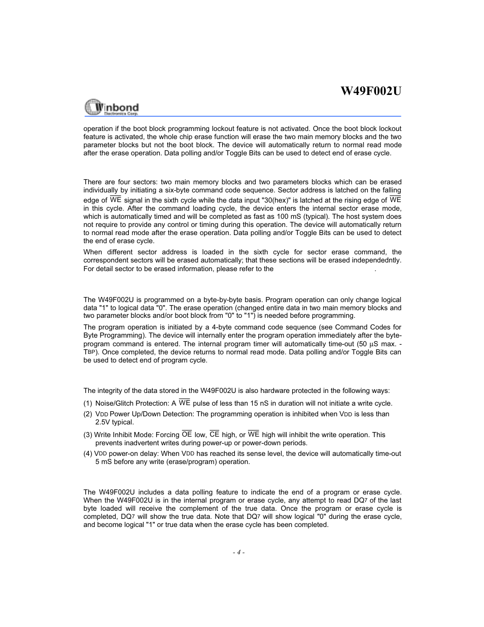 Rainbow Electronics W49F002U User Manual | Page 4 / 23