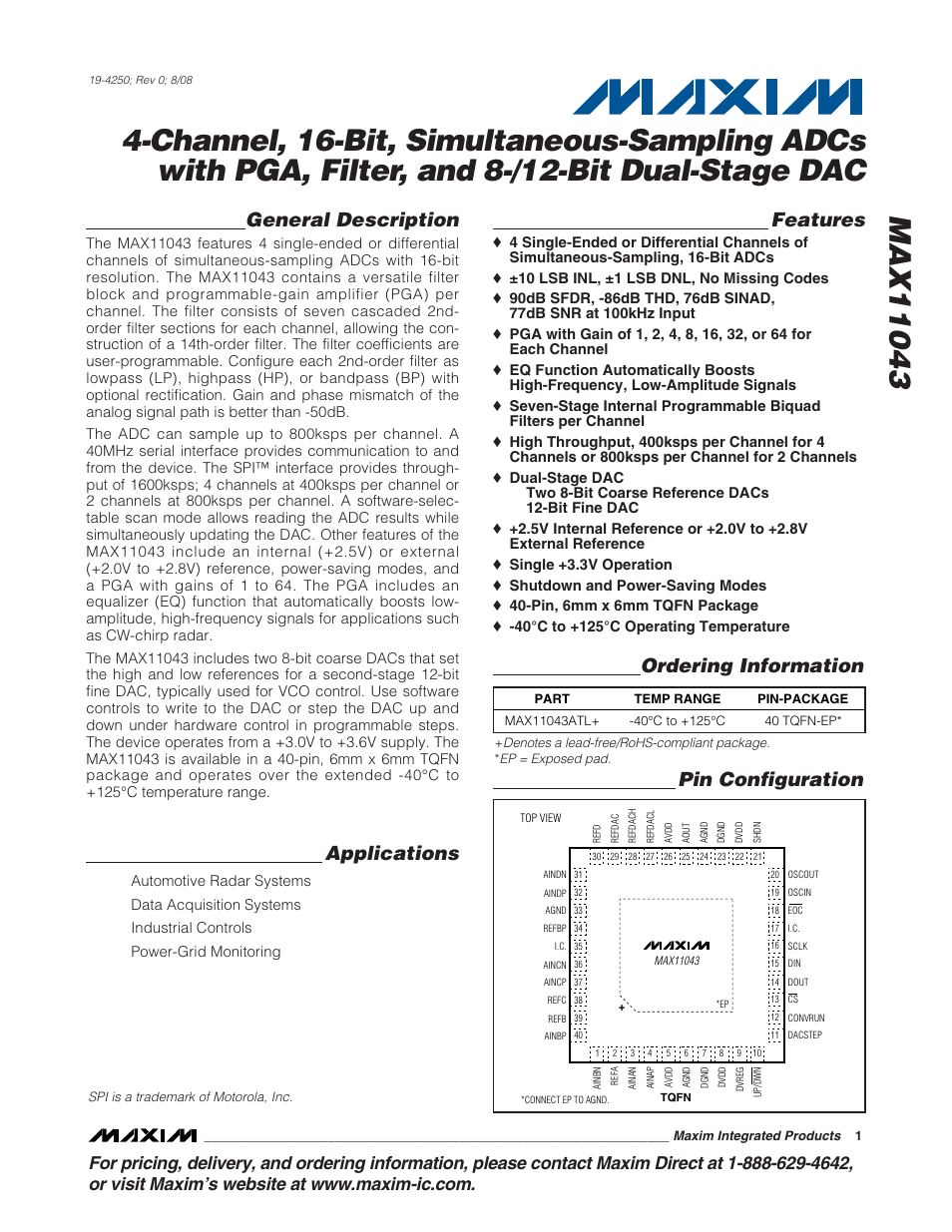 Rainbow Electronics MAX11043 User Manual | 32 pages