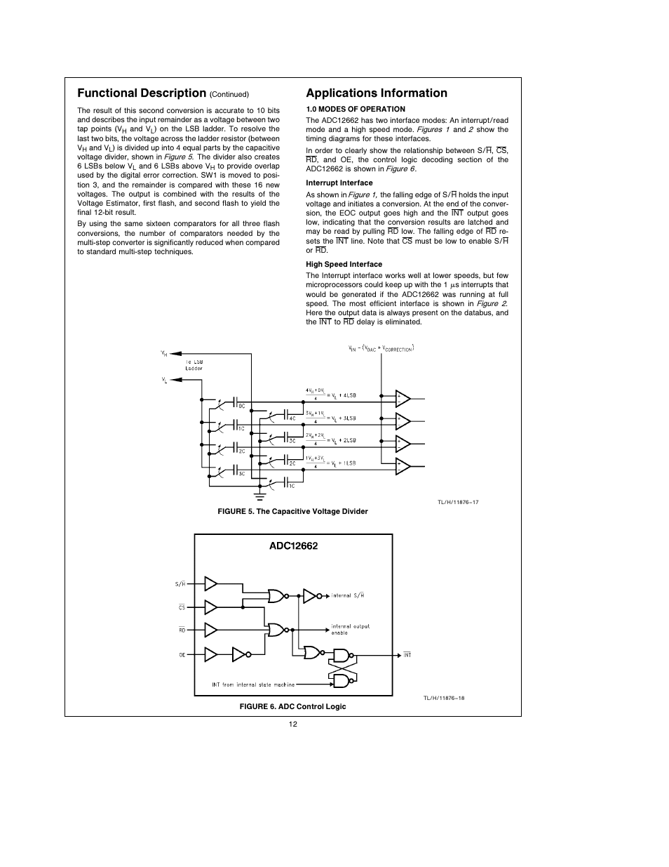 Functional description, Applications information | Rainbow Electronics ADC12662 User Manual | Page 12 / 20