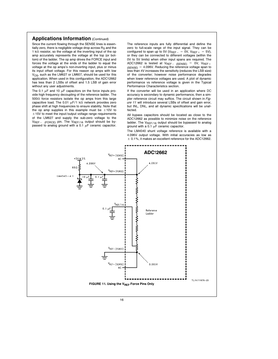 Applications information | Rainbow Electronics ADC12662 User Manual | Page 16 / 20