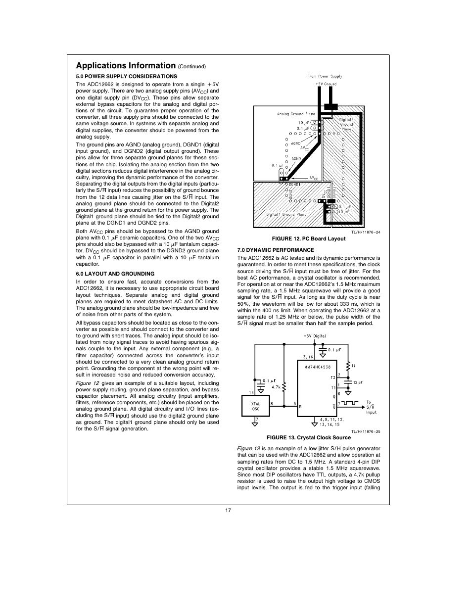 Applications information | Rainbow Electronics ADC12662 User Manual | Page 17 / 20