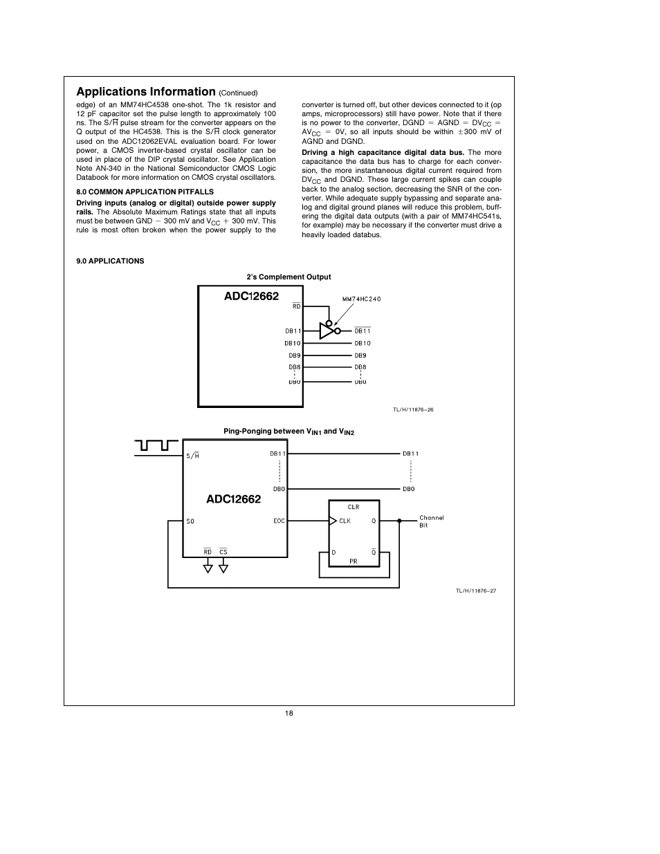 Applications information | Rainbow Electronics ADC12662 User Manual | Page 18 / 20