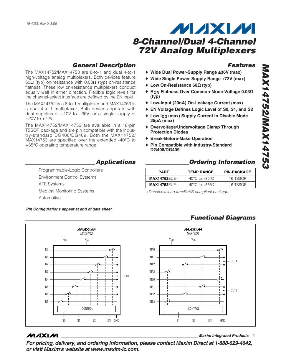 Rainbow Electronics MAX14753 User Manual | 16 pages