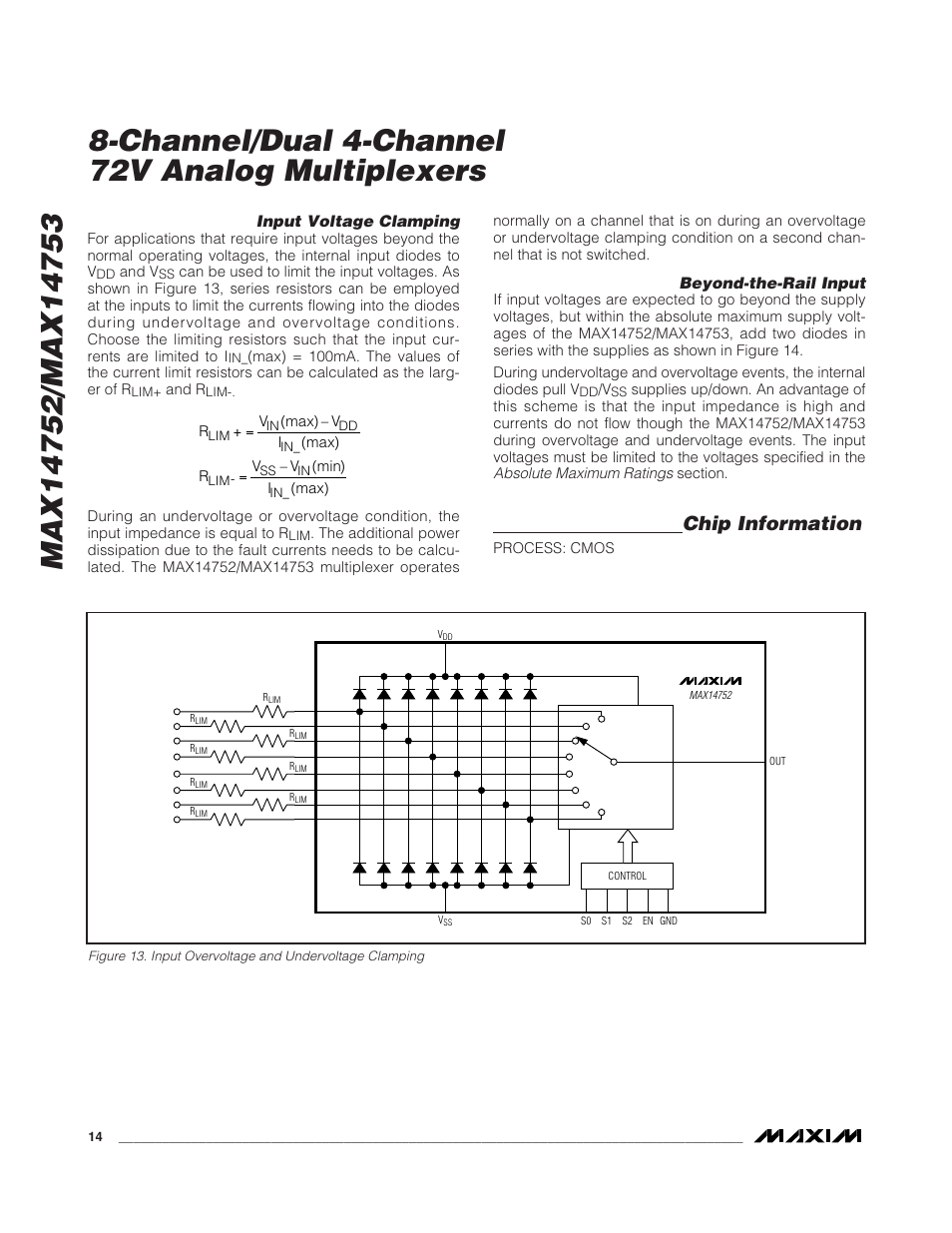 Chip information | Rainbow Electronics MAX14753 User Manual | Page 14 / 16