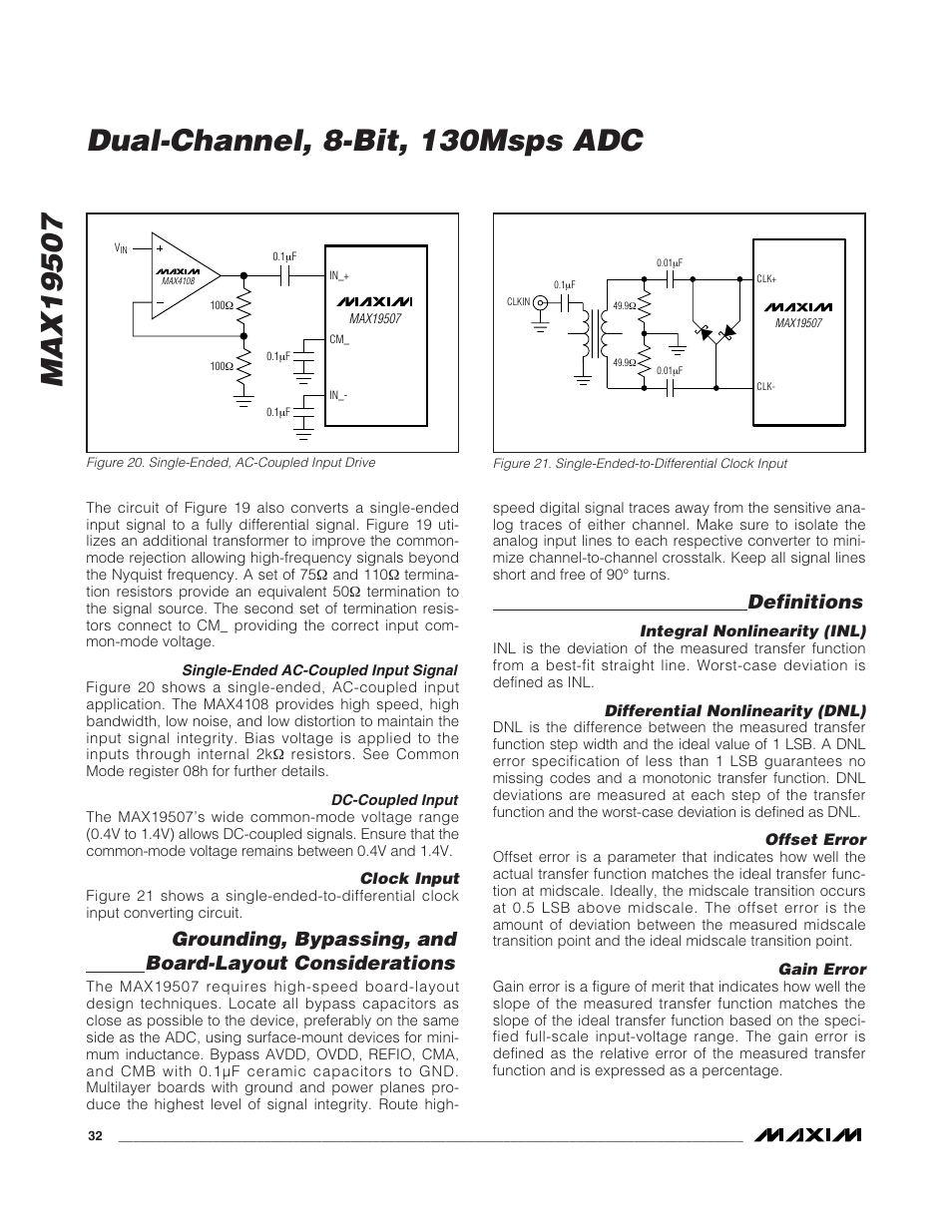 Definitions | Rainbow Electronics MAX19507 User Manual | Page 32 / 34
