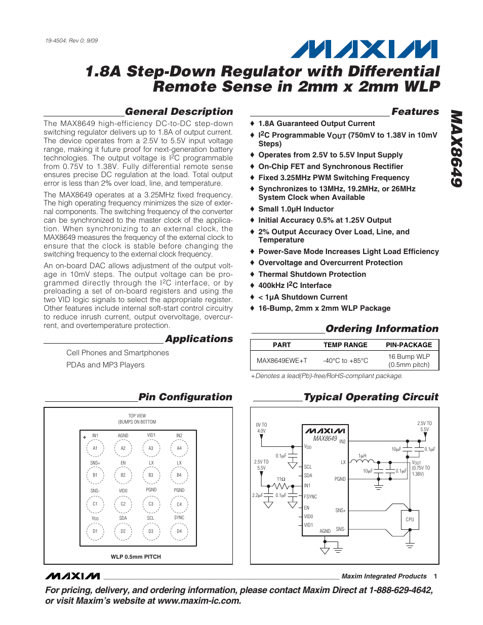 Rainbow Electronics MAX8649 User Manual | 31 pages
