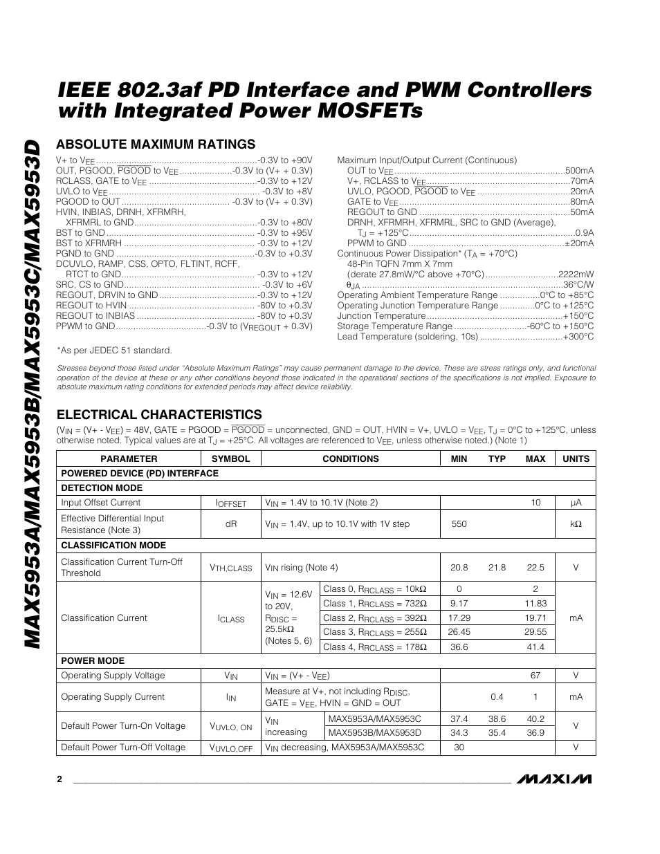 Rainbow Electronics MAX5953D User Manual | Page 2 / 27