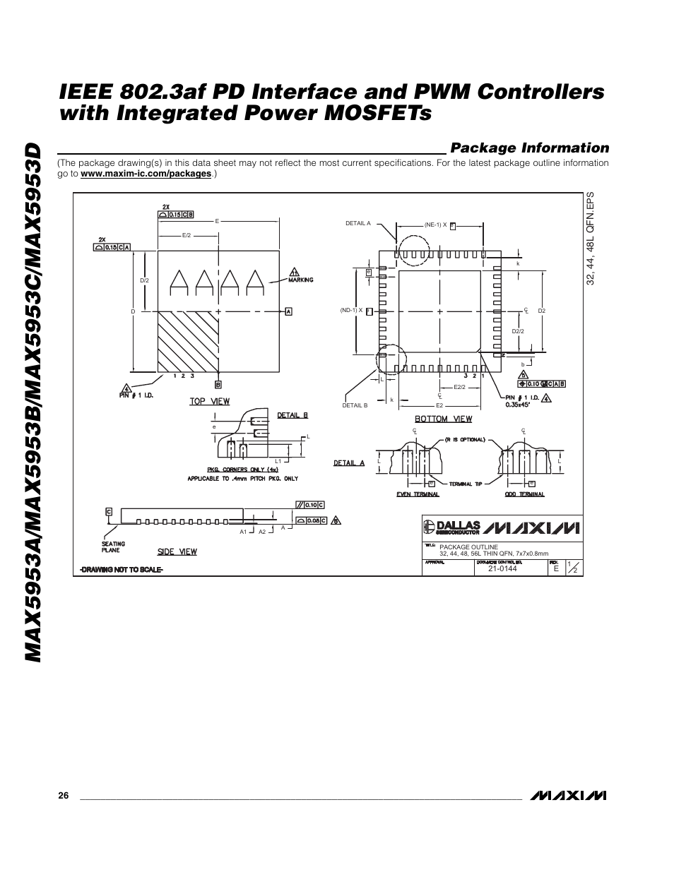 Package information | Rainbow Electronics MAX5953D User Manual | Page 26 / 27