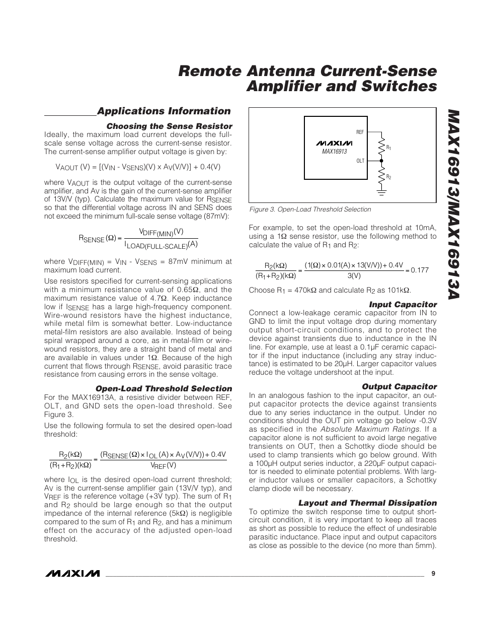 Applications information | Rainbow Electronics MAX16913A User Manual | Page 9 / 10