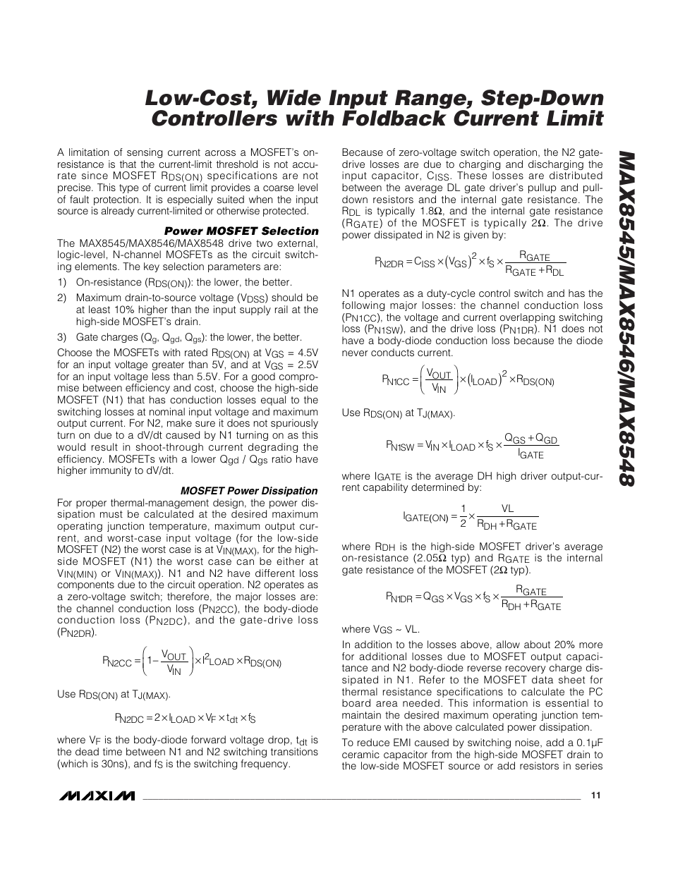Rainbow Electronics MAX8548 User Manual | Page 11 / 18