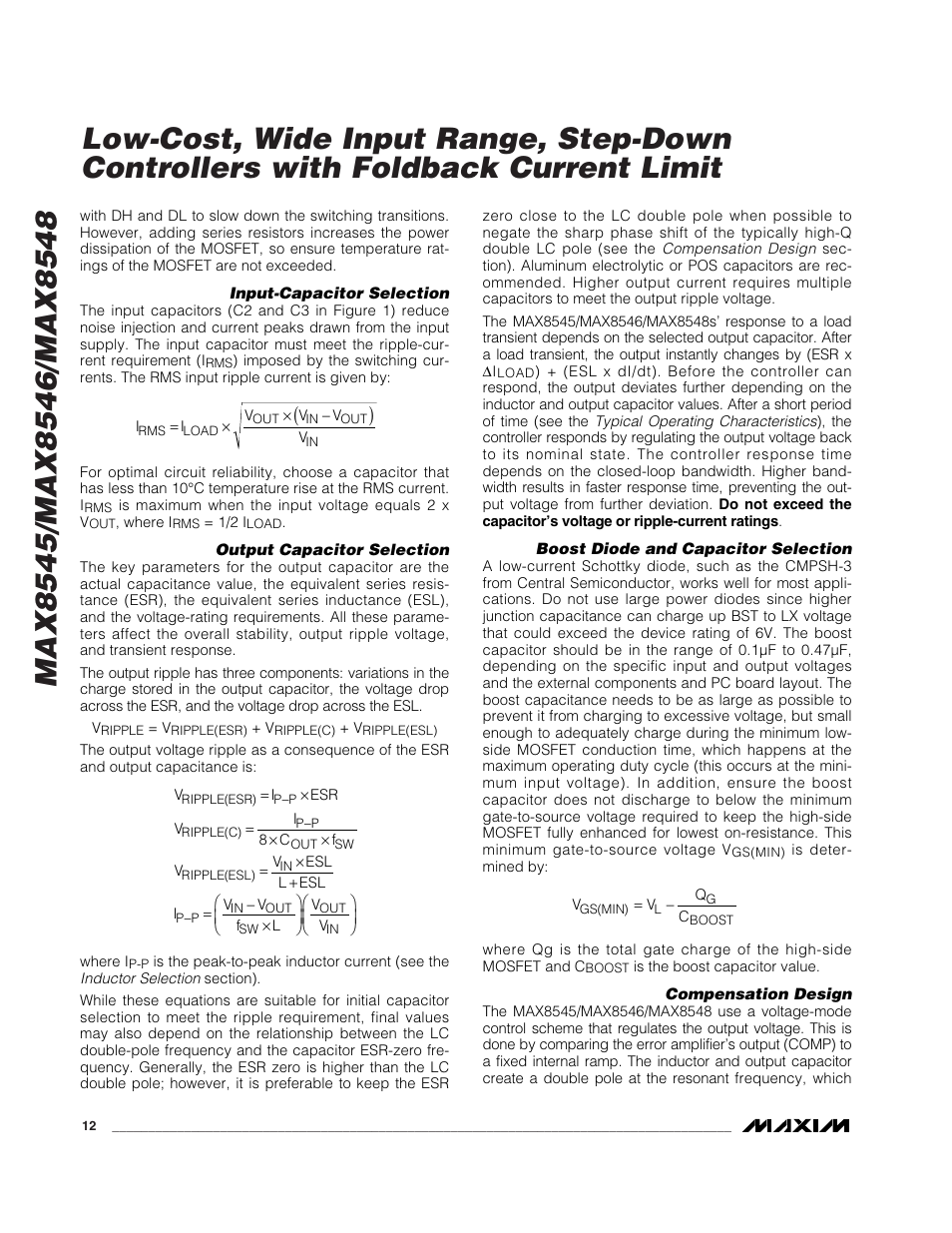 Rainbow Electronics MAX8548 User Manual | Page 12 / 18