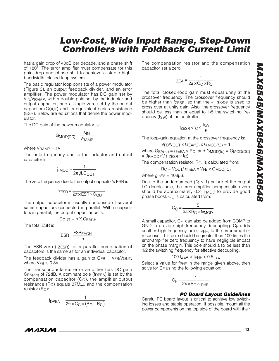 Rainbow Electronics MAX8548 User Manual | Page 13 / 18