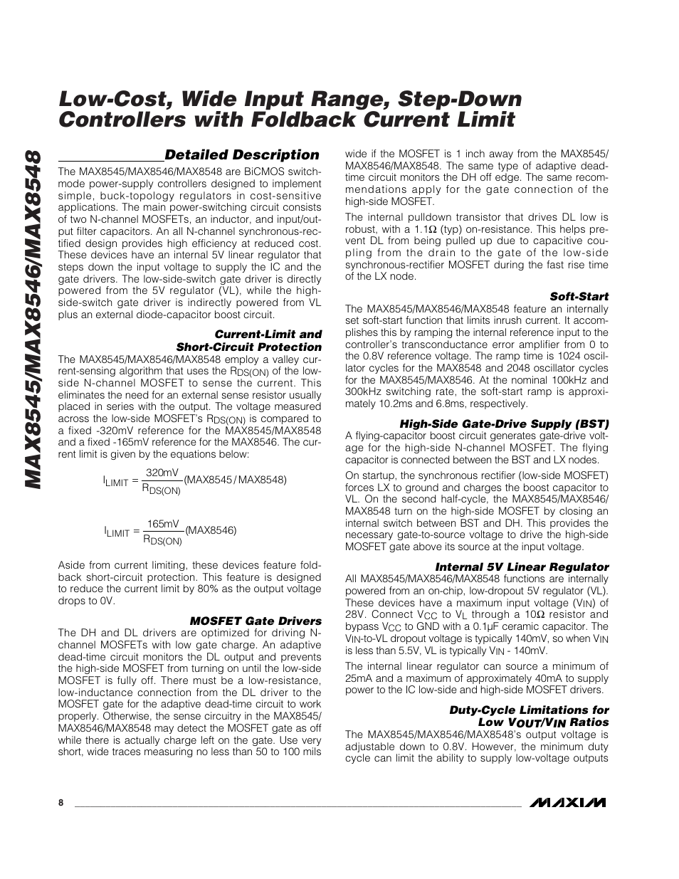 Detailed description | Rainbow Electronics MAX8548 User Manual | Page 8 / 18