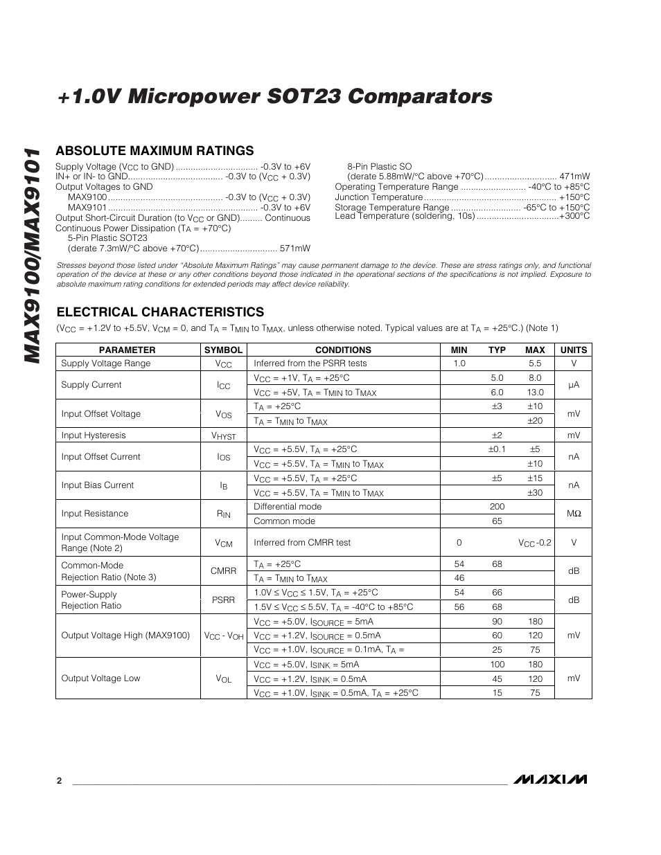 Rainbow Electronics MAX9101 User Manual | Page 2 / 8