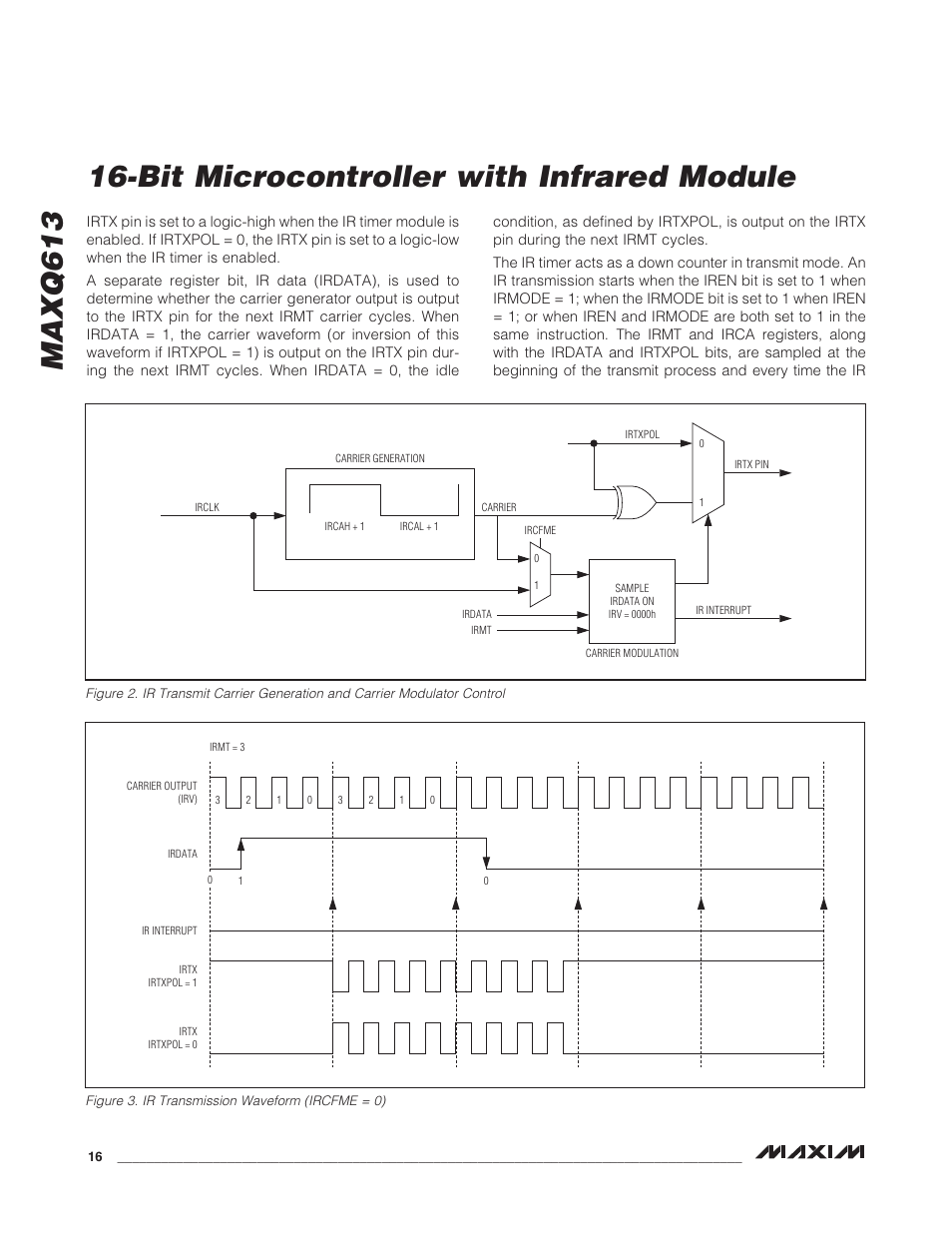 Bit microcontroller with infrared module maxq613 | Rainbow Electronics MAXQ613 User Manual | Page 16 / 29