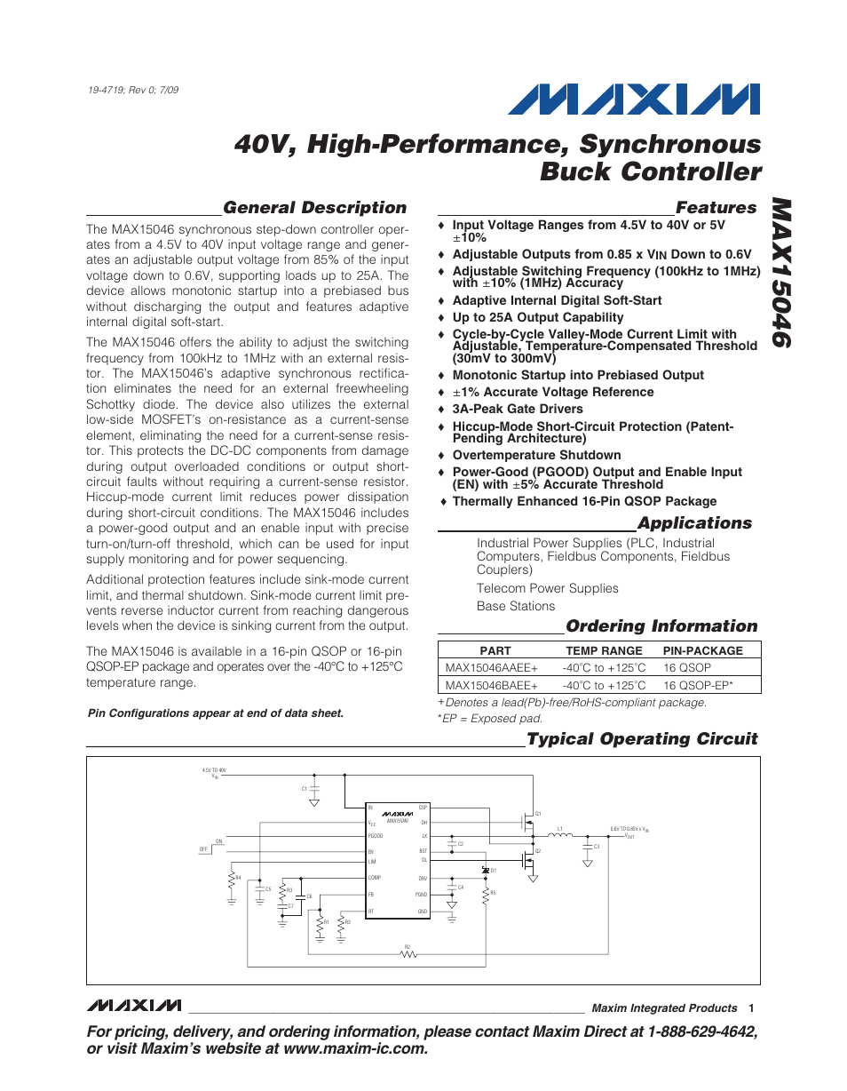 Rainbow Electronics MAX15046B User Manual | 23 pages