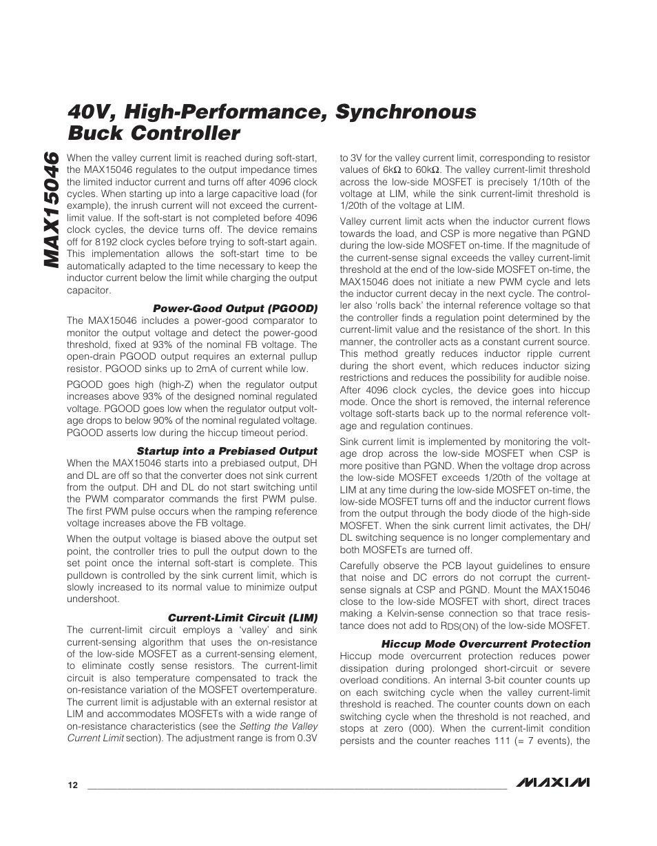 Rainbow Electronics MAX15046B User Manual | Page 12 / 23