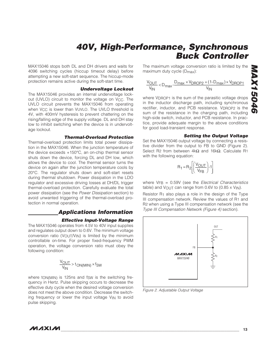 Applications information | Rainbow Electronics MAX15046B User Manual | Page 13 / 23