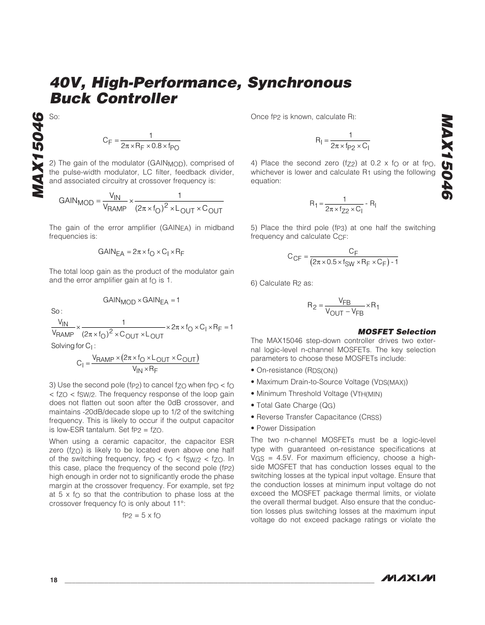 Rainbow Electronics MAX15046B User Manual | Page 18 / 23