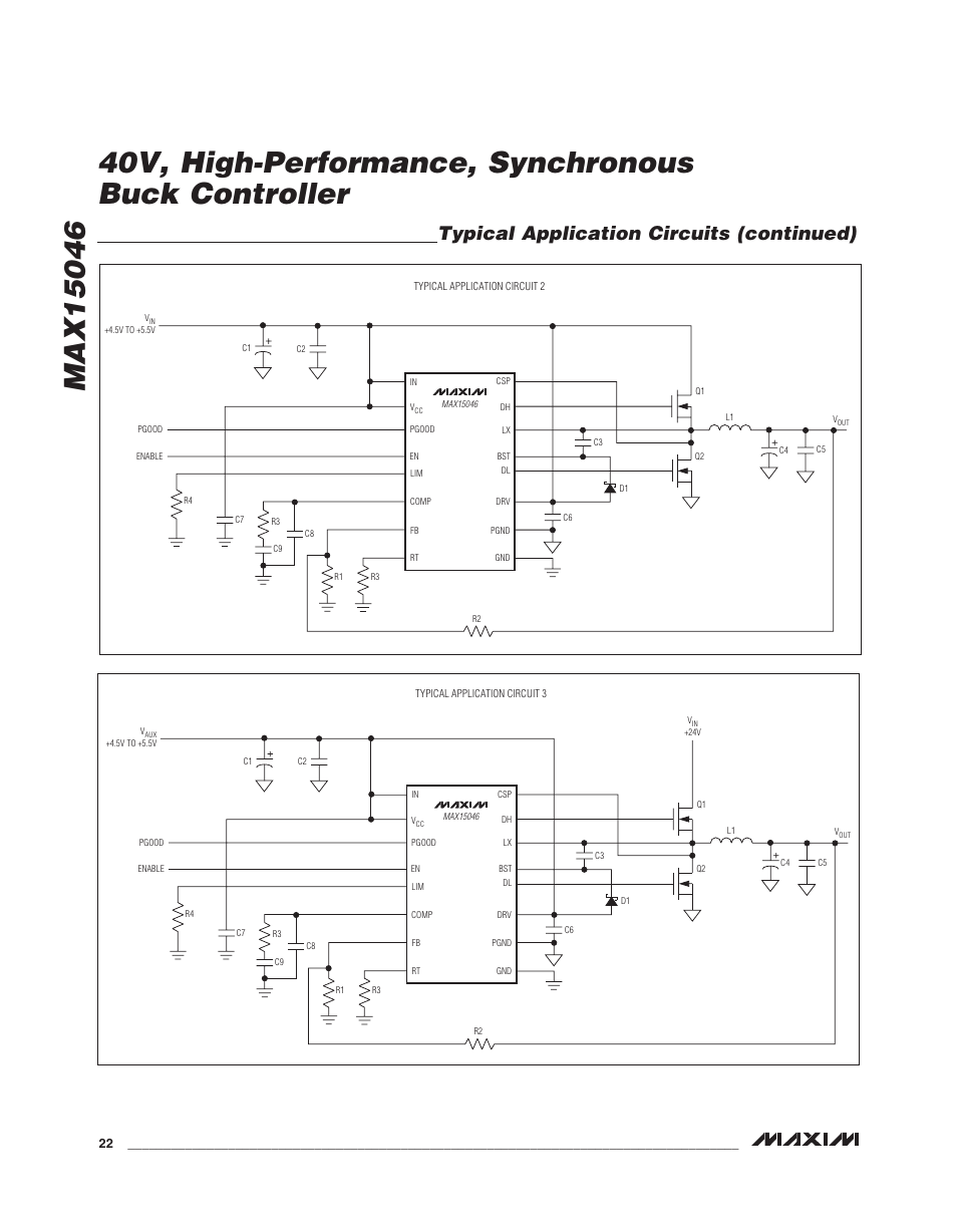 Typical application circuits (continued) | Rainbow Electronics MAX15046B User Manual | Page 22 / 23