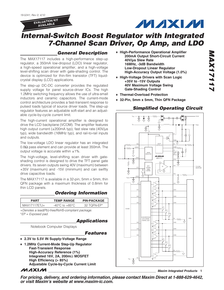 Rainbow Electronics MAX17117 User Manual | 22 pages