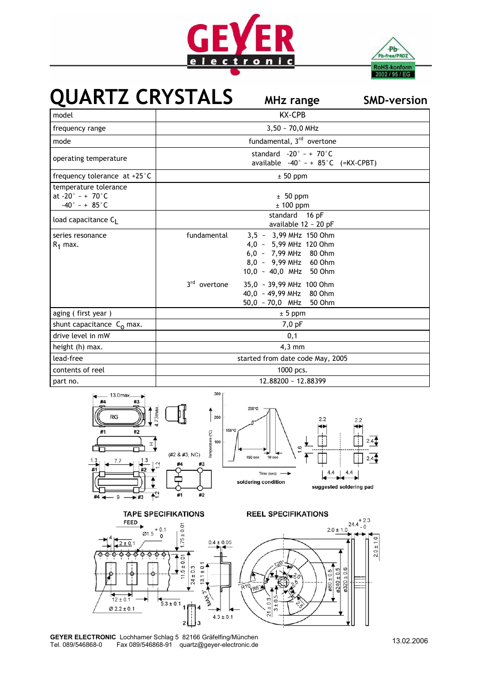 Rainbow Electronics KX-СРВ User Manual | 1 page