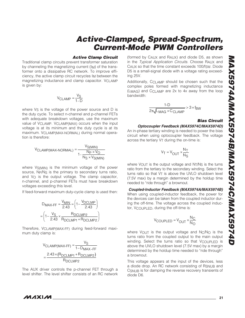 Rainbow Electronics MAX5974D User Manual | Page 21 / 26