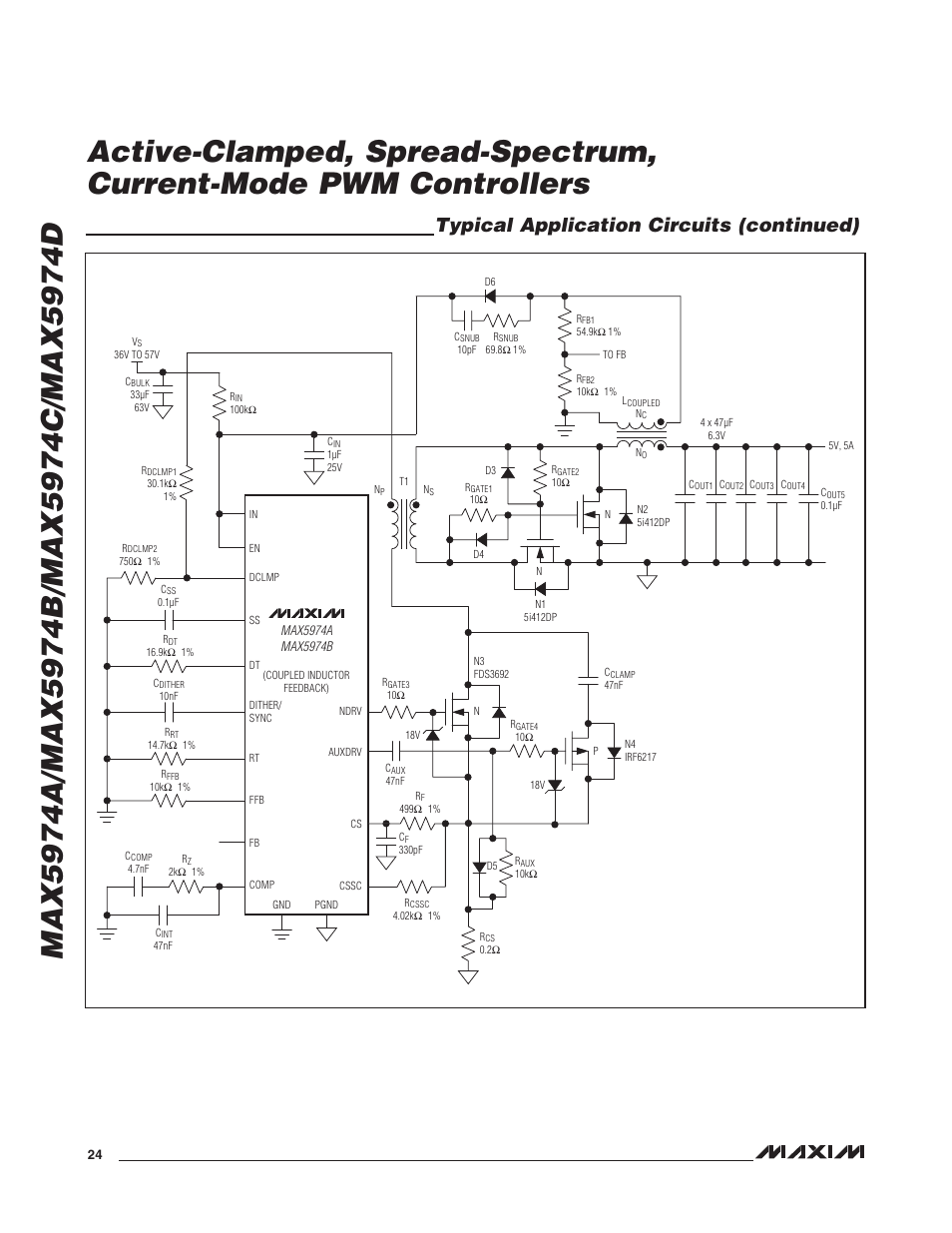Typical application circuits (continued) | Rainbow Electronics MAX5974D User Manual | Page 24 / 26