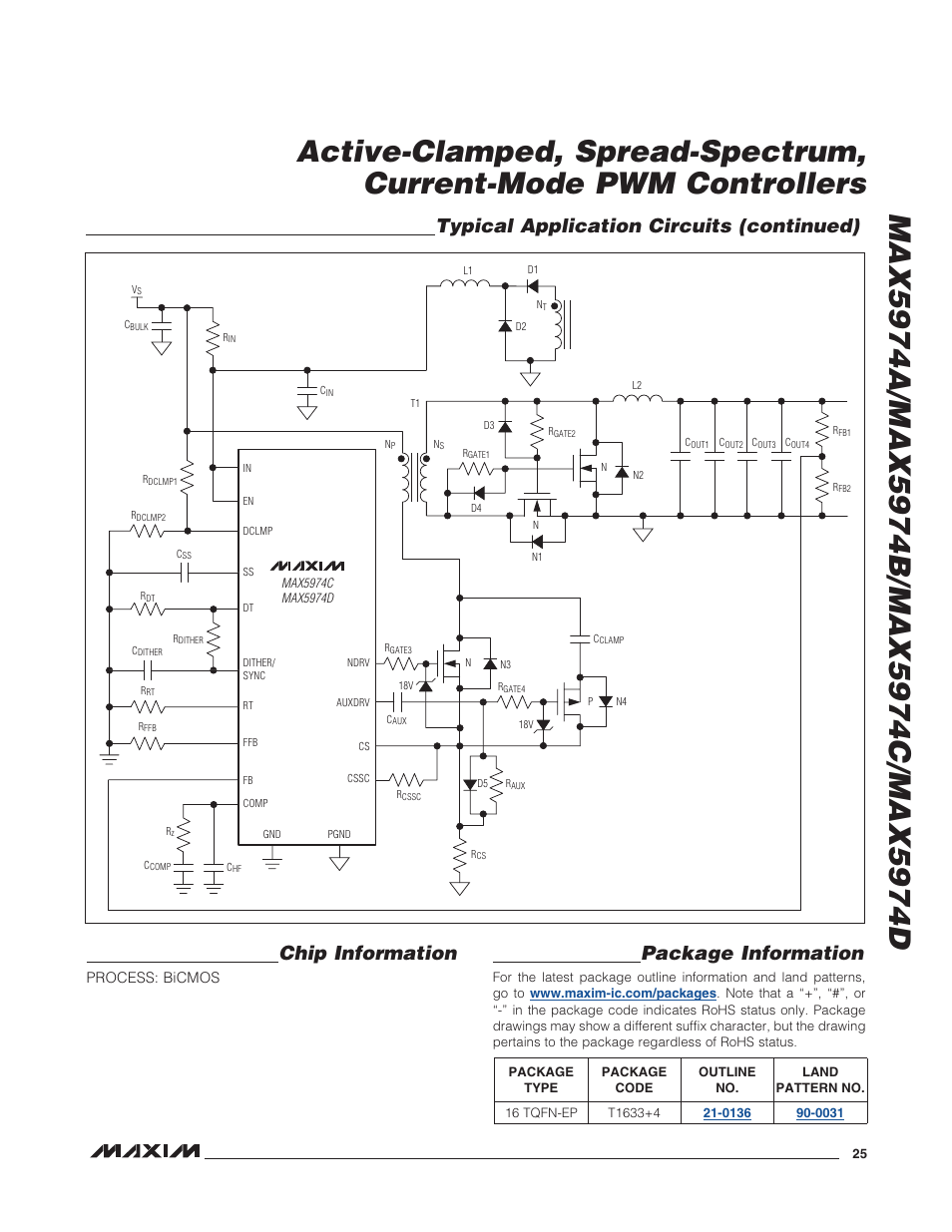Package information | Rainbow Electronics MAX5974D User Manual | Page 25 / 26