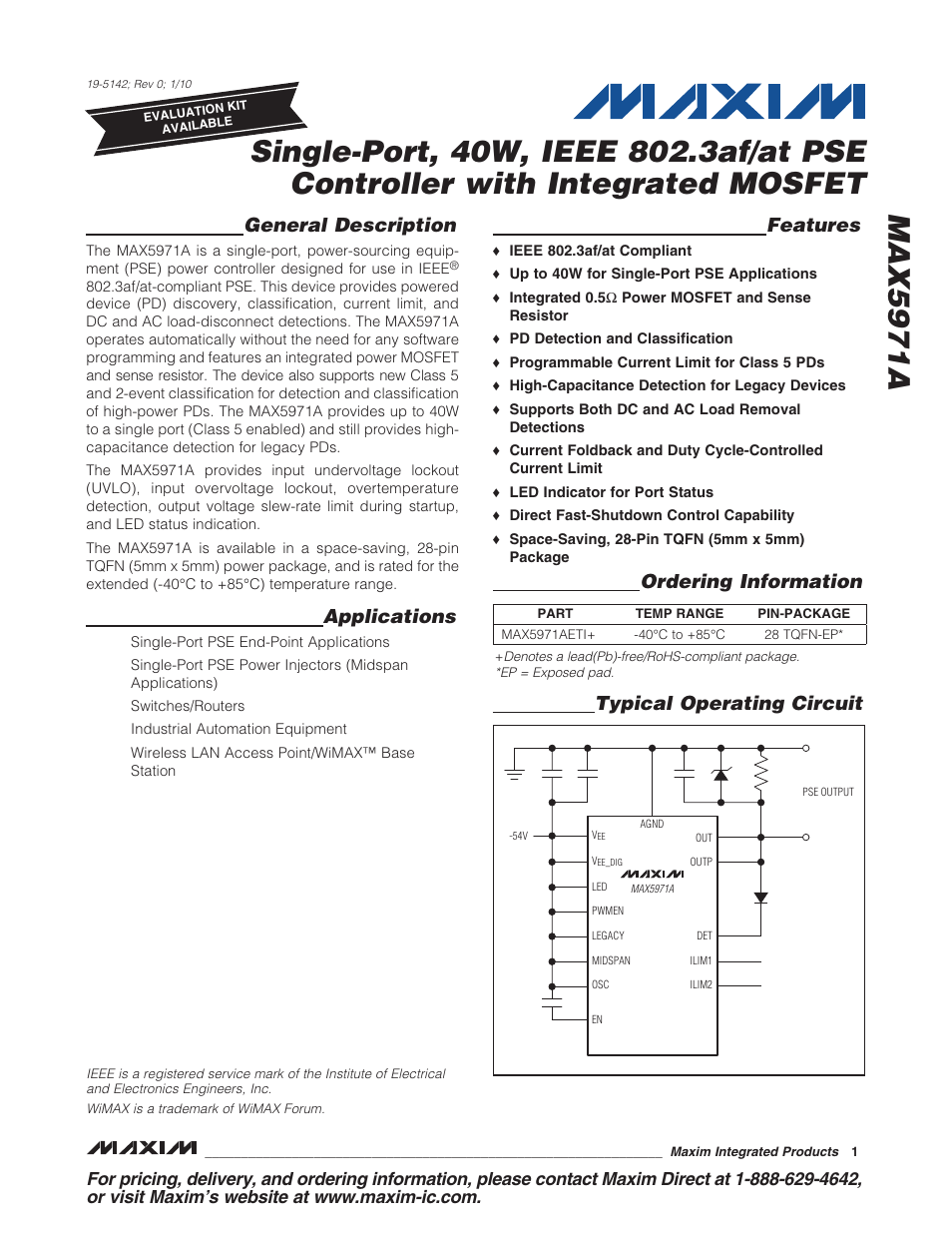 Rainbow Electronics MAX5971А User Manual | 21 pages