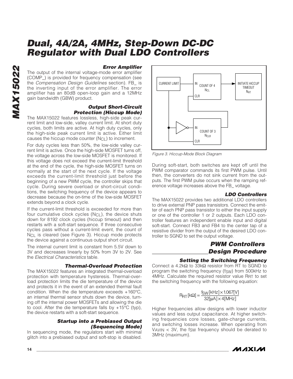 Pwm controllers design procedure | Rainbow Electronics MAX15022 User Manual | Page 14 / 27