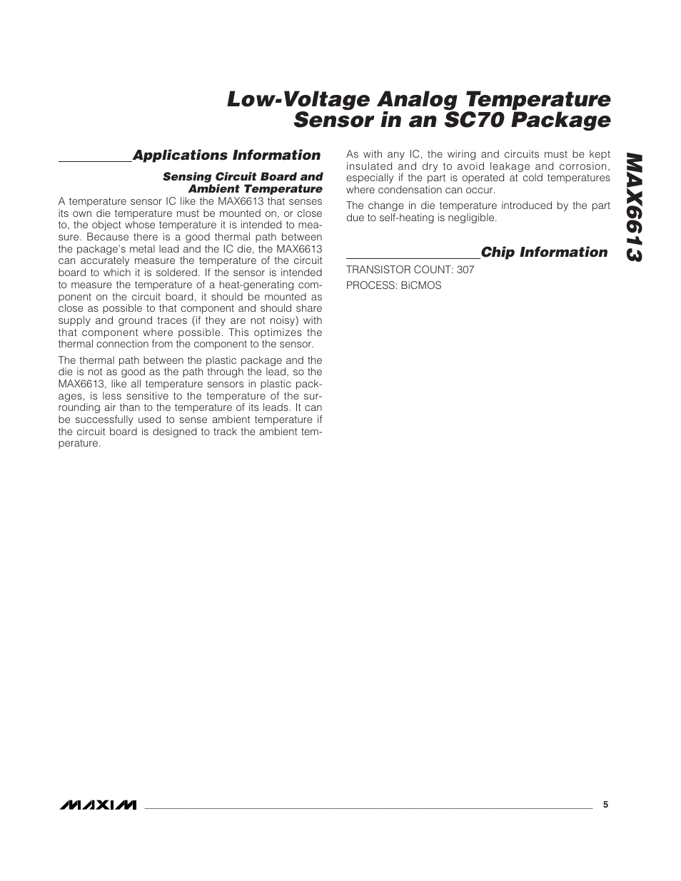 Rainbow Electronics MAX6613 User Manual | Page 5 / 6