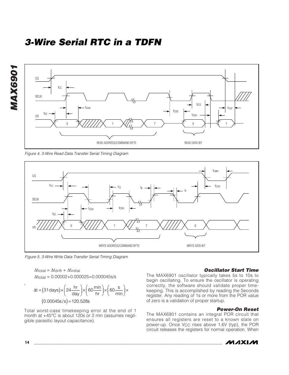 Max6901, Wire serial rtc in a tdfn | Rainbow Electronics MAX6901 User Manual | Page 14 / 18