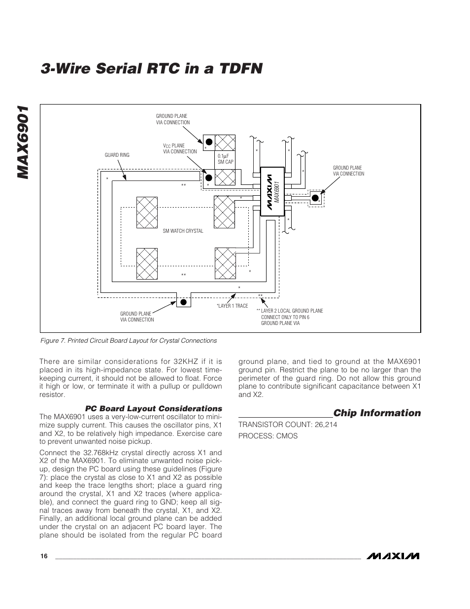 Max6901, Wire serial rtc in a tdfn, Chip information | Rainbow Electronics MAX6901 User Manual | Page 16 / 18