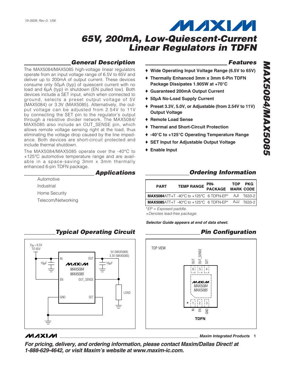 Rainbow Electronics MAX5085 User Manual | 11 pages