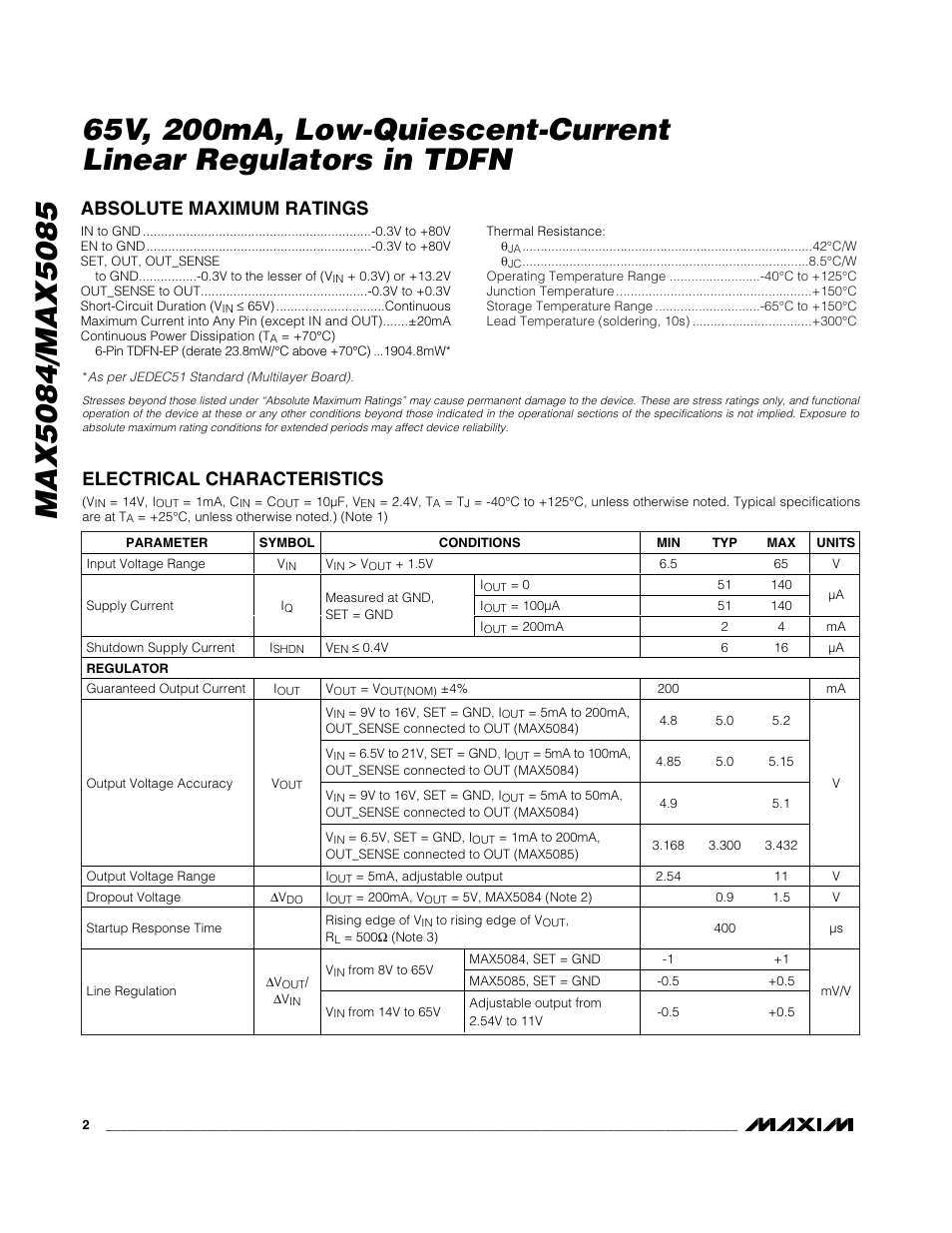 Rainbow Electronics MAX5085 User Manual | Page 2 / 11