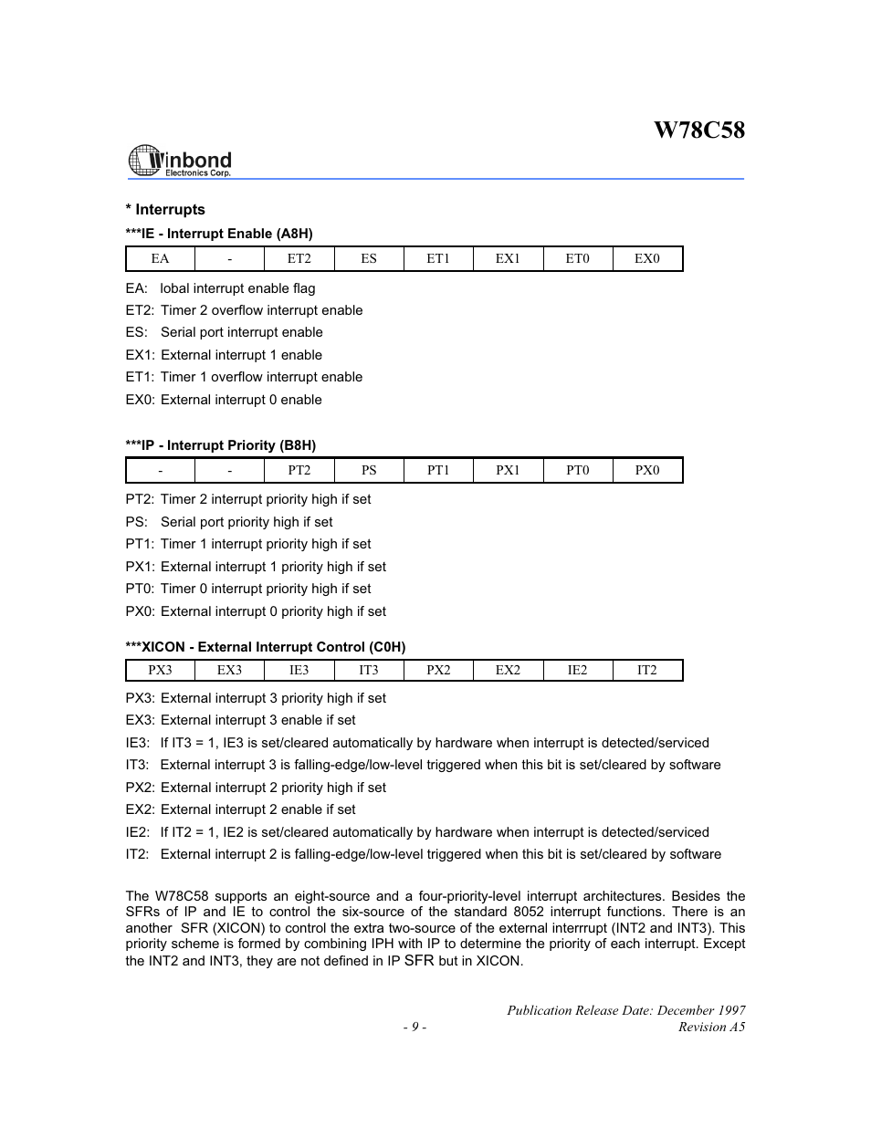 W78c58 | Rainbow Electronics W78C58 User Manual | Page 9 / 16