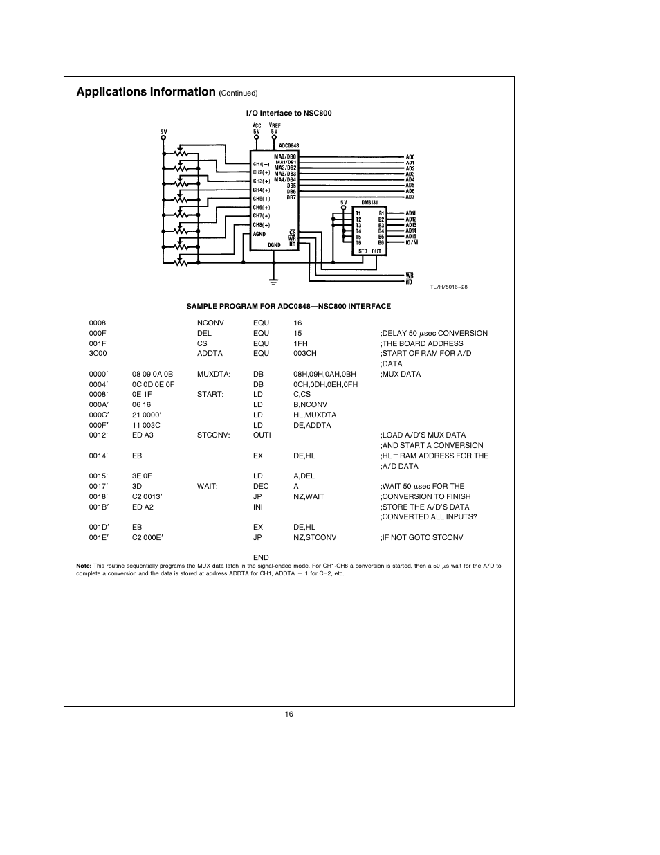 Applications information | Rainbow Electronics ADC0848 User Manual | Page 16 / 20