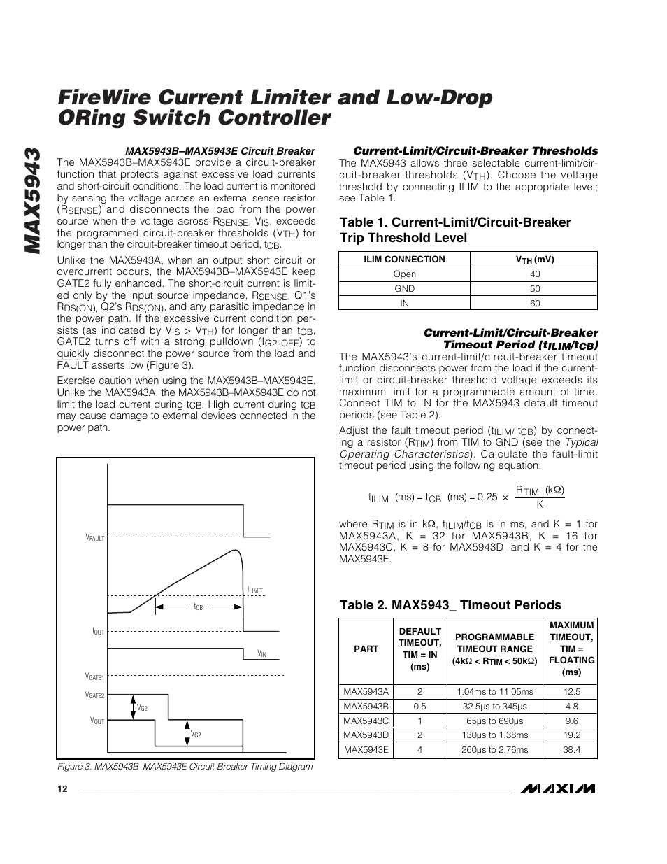 Rainbow Electronics MAX5943 User Manual | Page 12 / 20