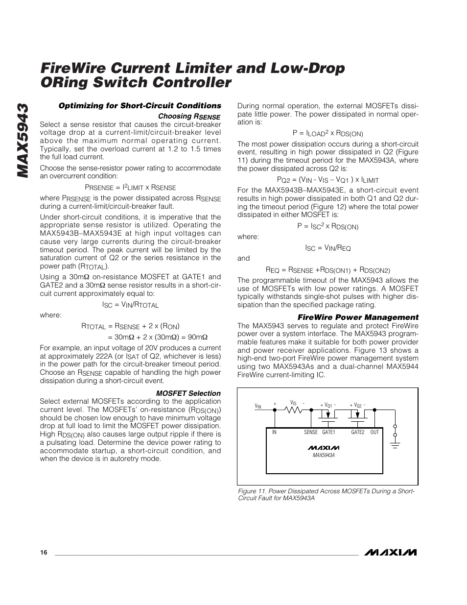 Rainbow Electronics MAX5943 User Manual | Page 16 / 20