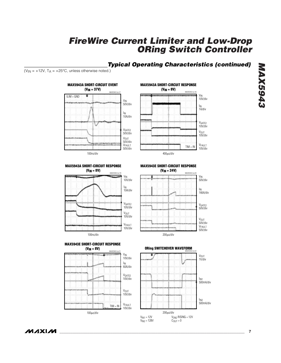 Typical operating characteristics (continued) | Rainbow Electronics MAX5943 User Manual | Page 7 / 20