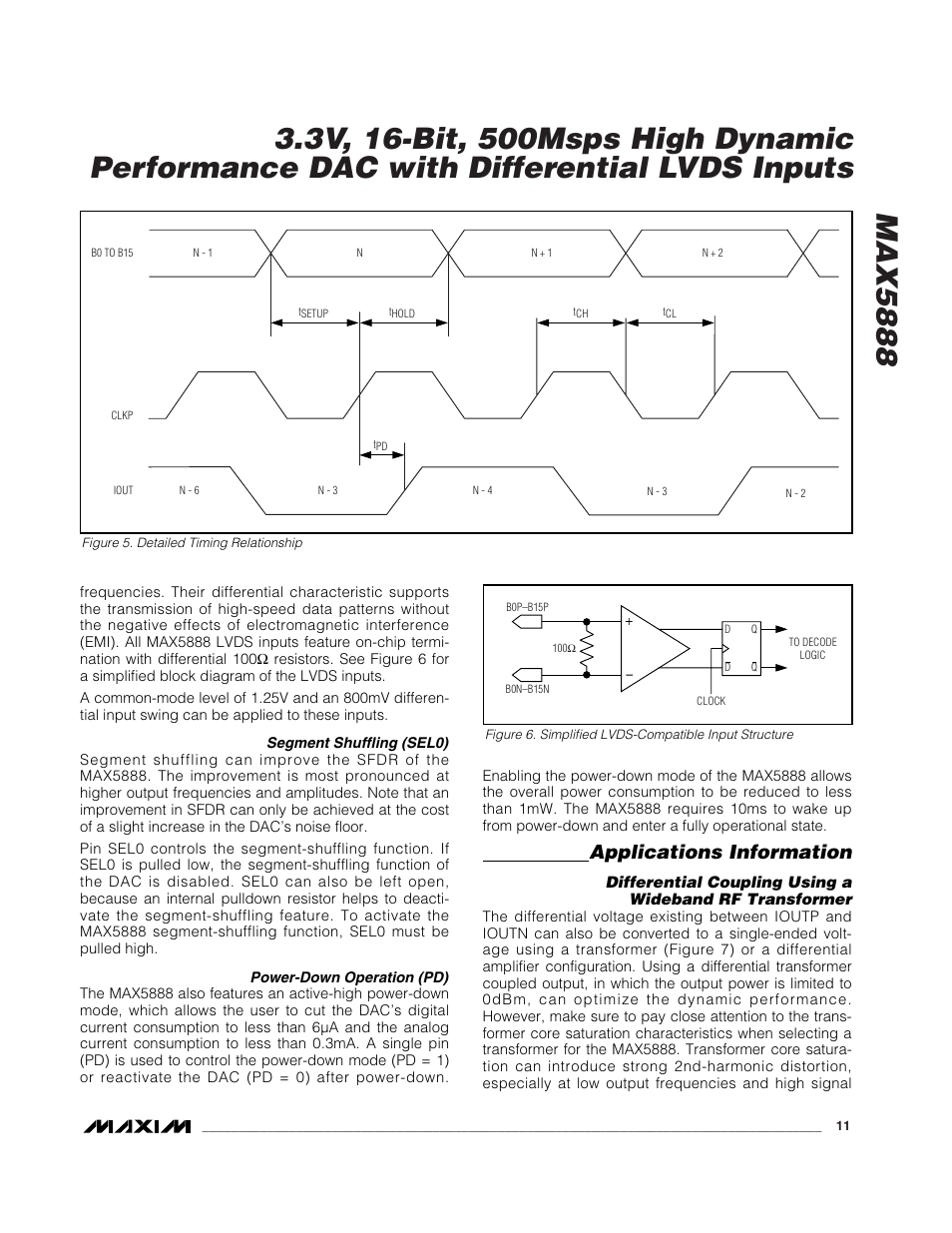 Applications information | Rainbow Electronics MAX5888 User Manual | Page 11 / 18