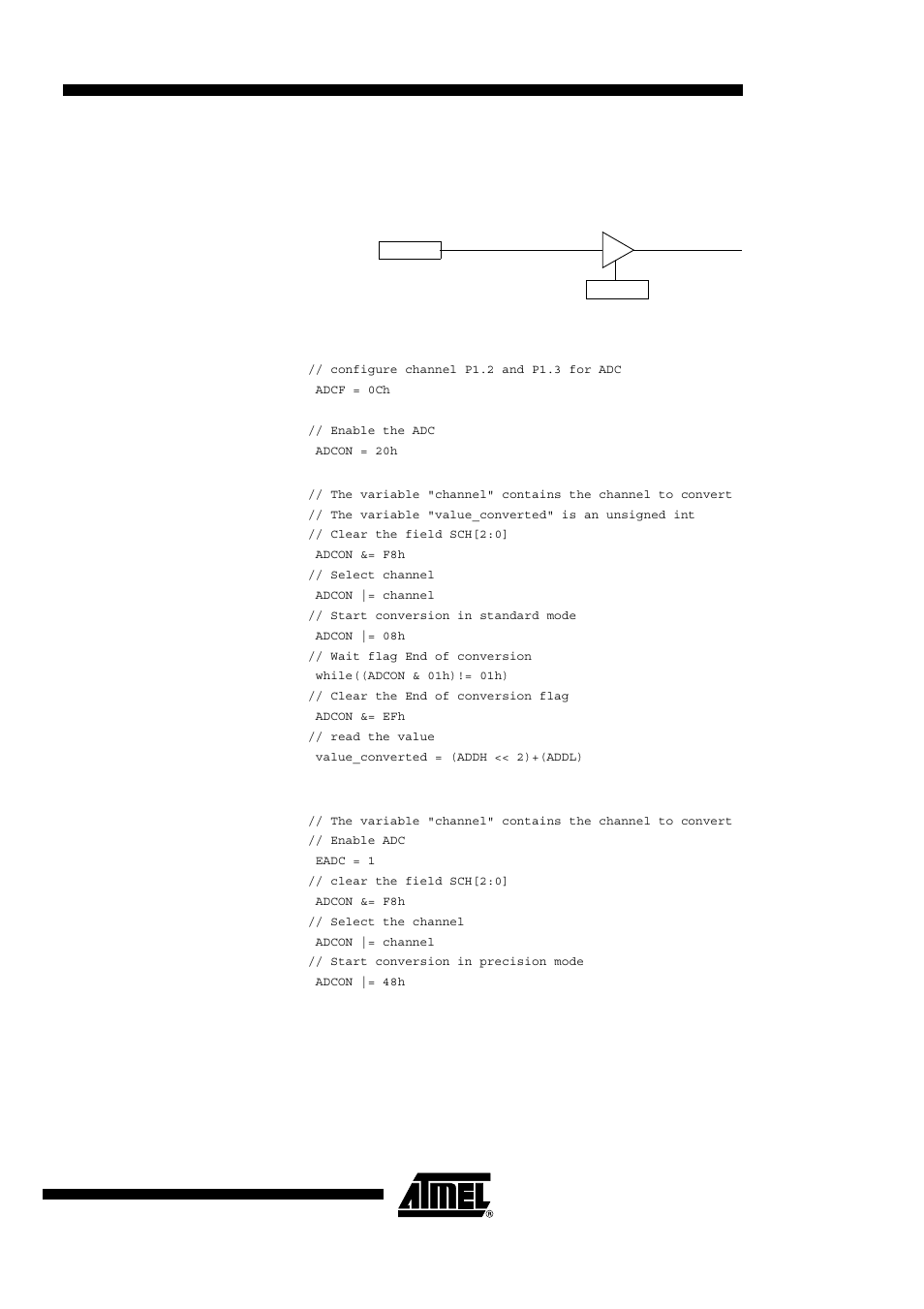 It adc management, Routine examples | Rainbow Electronics T89C5115 User Manual | Page 81 / 105