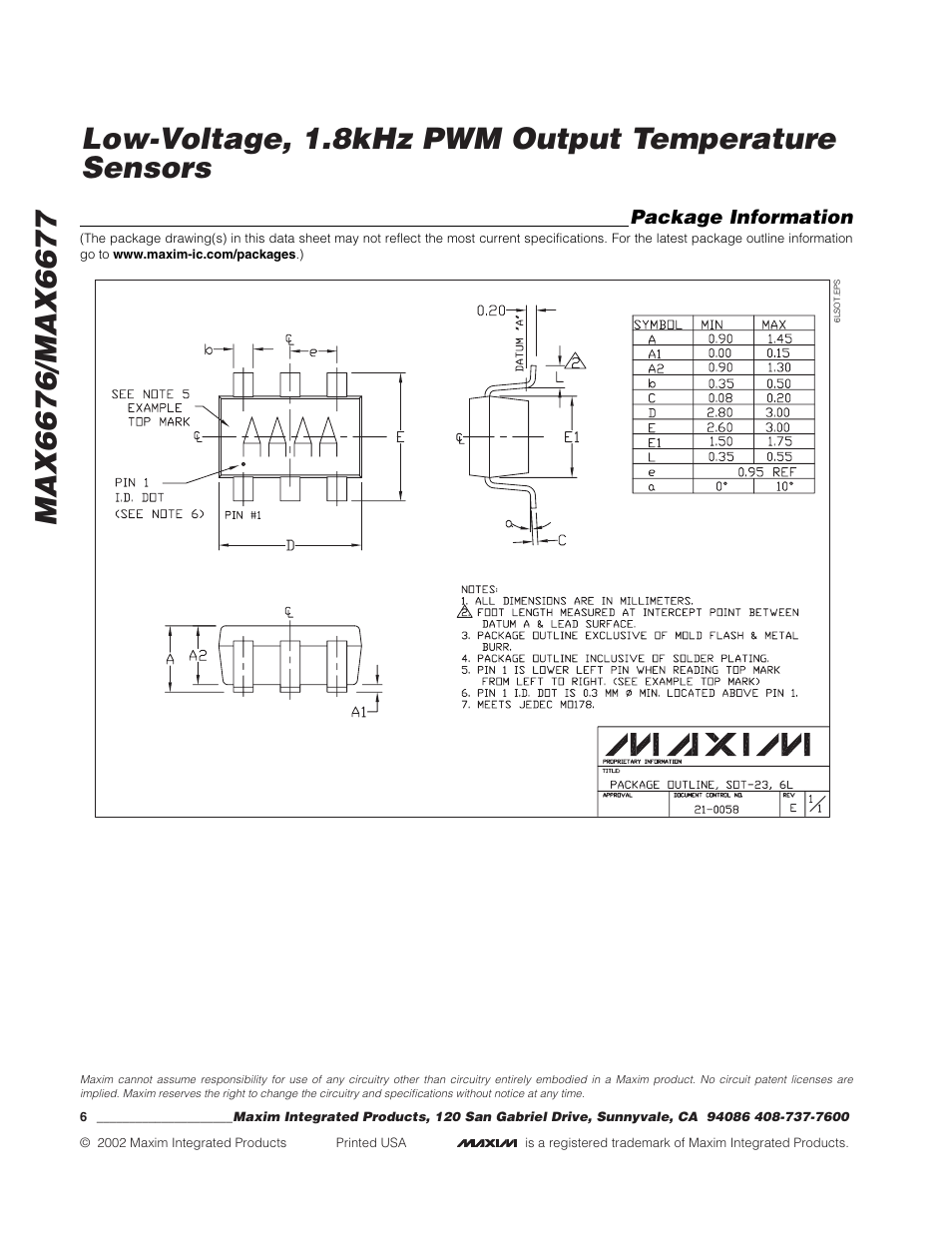 Rainbow Electronics MAX6677 User Manual | Page 6 / 6
