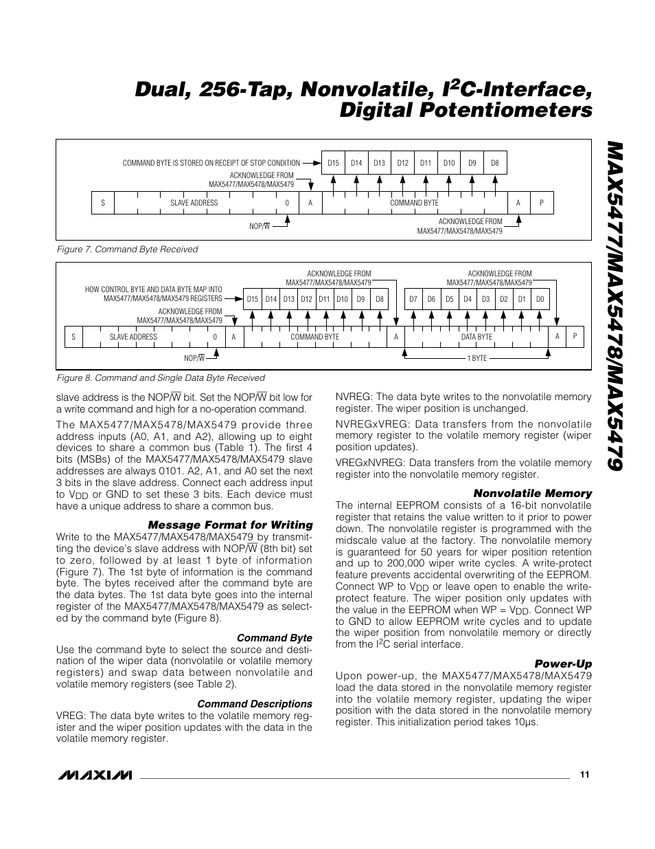 C-interface, digital potentiometers | Rainbow Electronics MAX5479 User Manual | Page 11 / 15