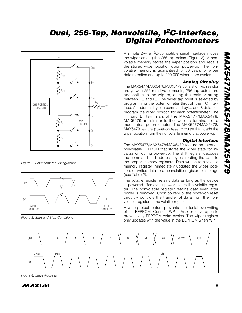 C-interface, digital potentiometers | Rainbow Electronics MAX5479 User Manual | Page 9 / 15