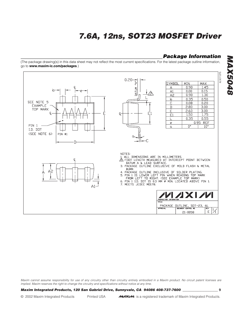 Rainbow Electronics MAX5048 User Manual | Page 9 / 9