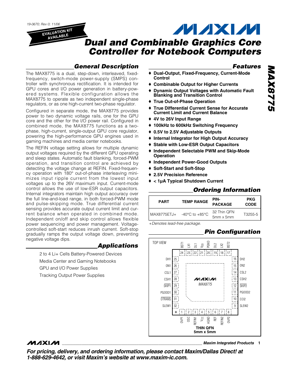 Rainbow Electronics MAX8775 User Manual | 30 pages