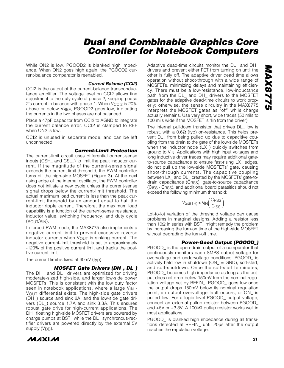 Rainbow Electronics MAX8775 User Manual | Page 21 / 30