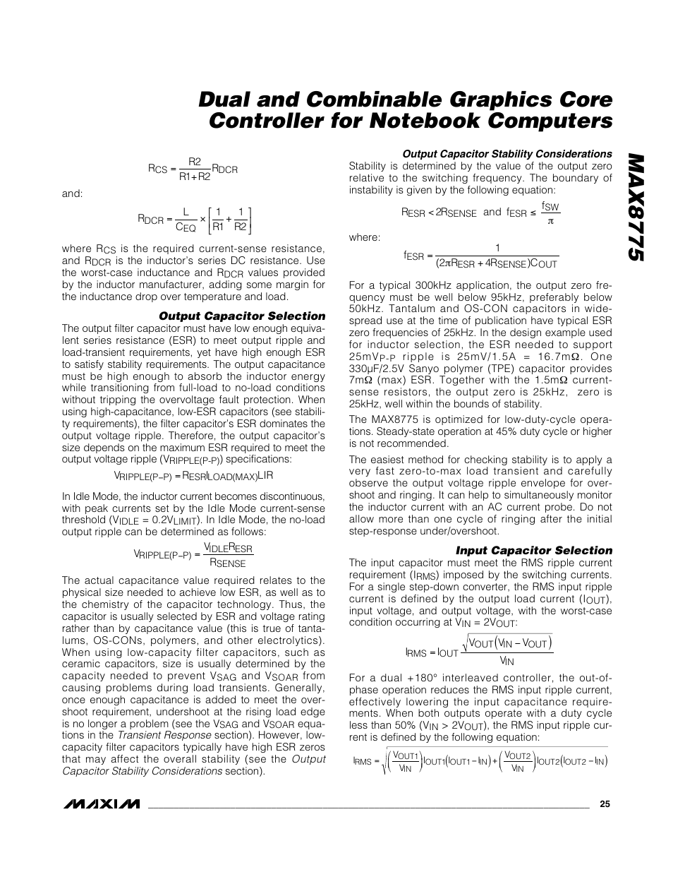 Rainbow Electronics MAX8775 User Manual | Page 25 / 30